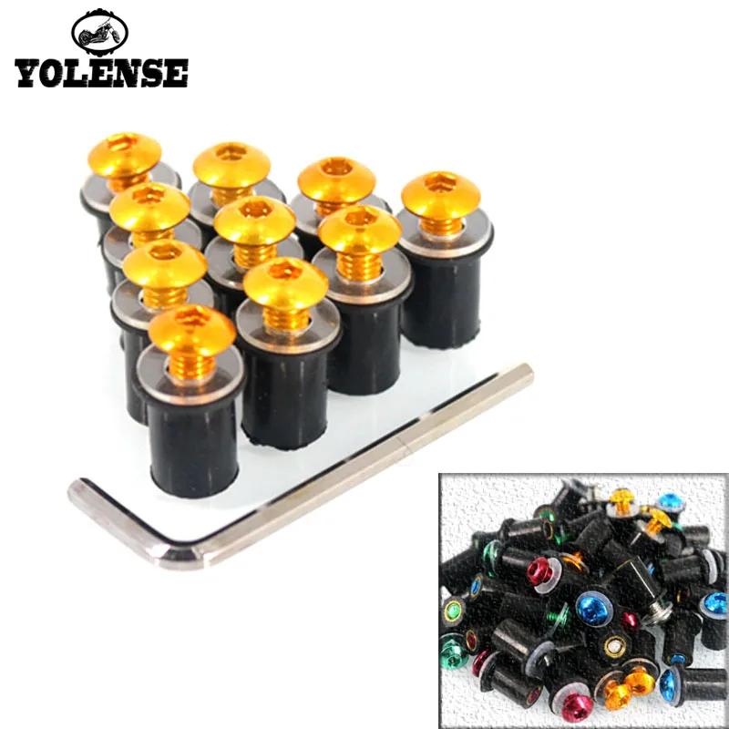 

For YAMAHA YZF-R1 YZF-R3 YZF-R6 YZF-R15 YZF-R25 MT-03 MT-25 Motorcycle Windshield Bolts Screw Nut Fastener Kit M5 5mm 10PCS