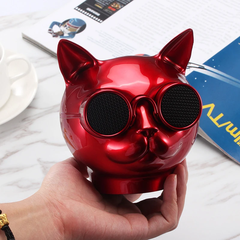 

JOZQA T8 Cat Head Bluetooth Speaker Protable Mini Cute Speaker With Microphone Support TF Card fashion style Speaker