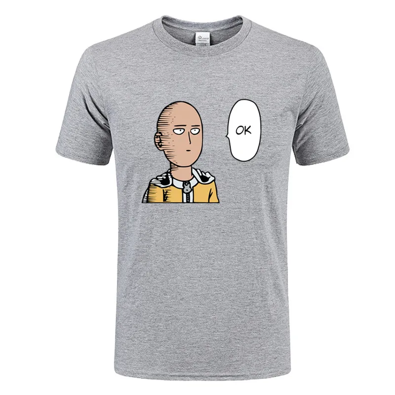 2017 модная Saitama футболка Аниме One Punch Man OK печатная 100% чесаная хлопковая