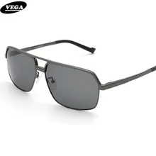 Классические поляризационные солнцезащитные очки VEGA для мужчин и женщин с плоским верхом, очки для вождения с коробкой, алюминиево-магниевая оправа, линзы HD Vision 8549