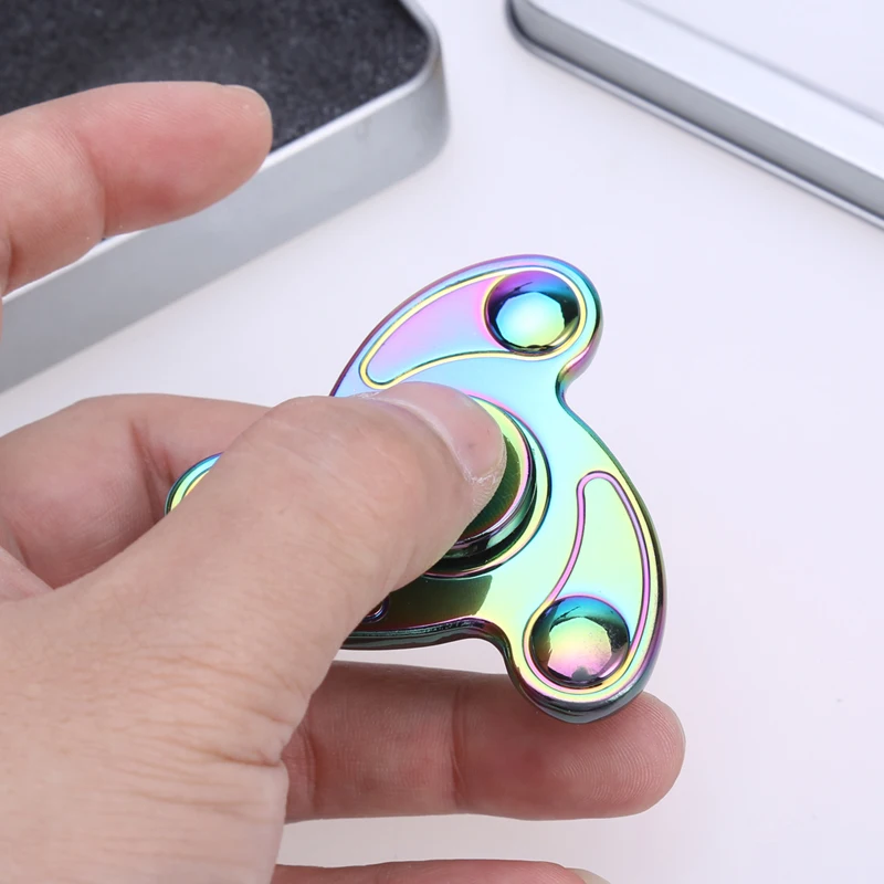 New Rainbow Hand Finger Fidget Spinner Fun Hand Game Desk Focus Toys Anxiety Stress Spinning Top Metal EDC Tri-Spinner Toy New Rainbow Hand Finger Fidget Spinner Fun Hand Game Desk Focus Toys Anxiety Stress Spinning Top Metal EDC Tri-Spinner Toy