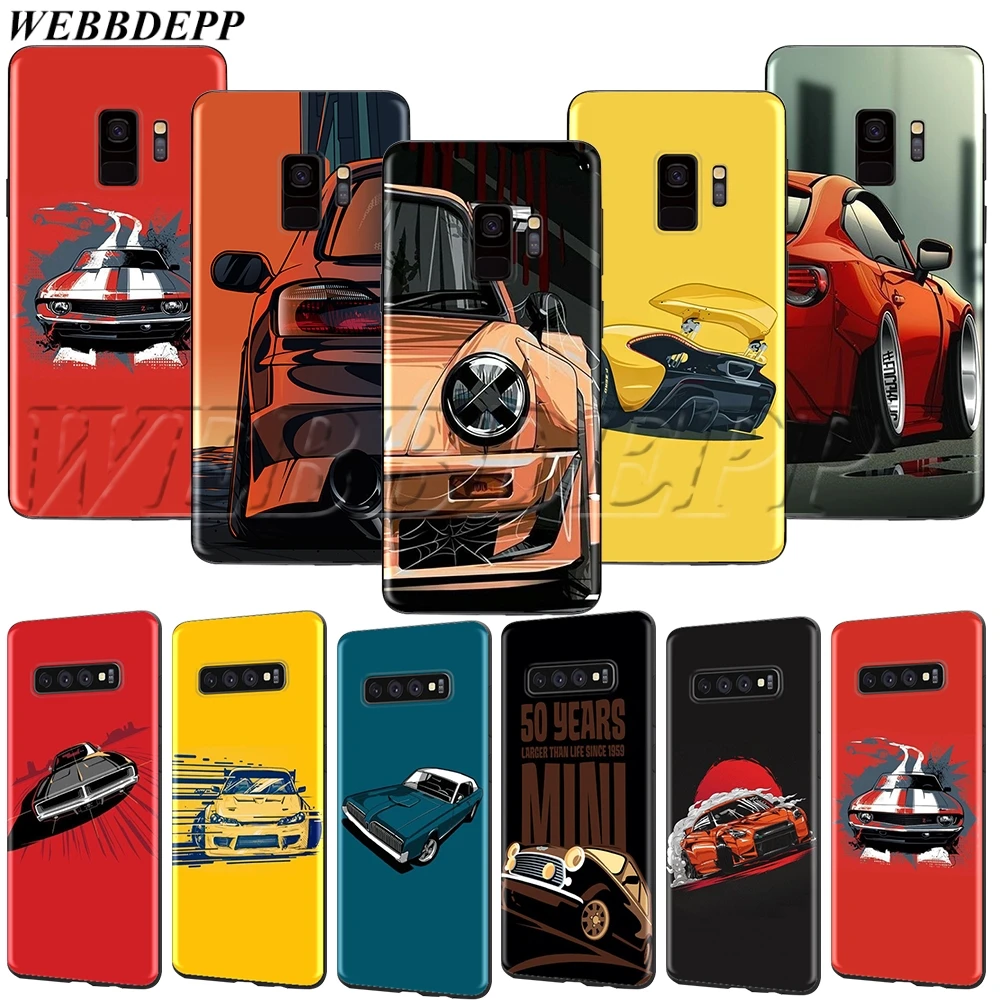 WEBBEDEPP крутой спортивный автомобиль комикс Мягкий ТПУ чехол для Samsung A3 A5 A6 A7 A8 A9 J6 Plus