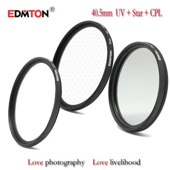 

EDMTON 40.5mm UV + CPL + Star6-Point Filter Kit Camera Lens Filter Set for Canon Nikon Sony DSLR Camera Lens with Case