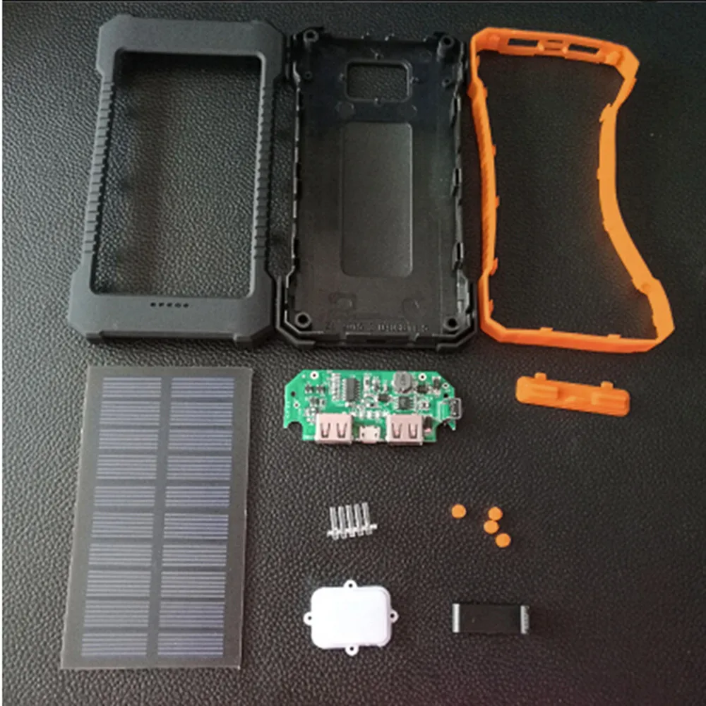 10000 мАч светодиодный внешний аккумулятор с двумя usb-портами на солнечной батарее чехол Зарядное устройство DIY комплекты Коробка для samsung S8 Xiaomi внешнее зарядное usb-устройство для аккумулятора