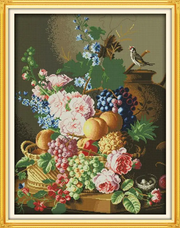 

cross stitching DIY Needlework Patchwork Beautiful vase 2 DMC Counted Cross Stitch Kits for Embroidery Knitting Needles Crafts