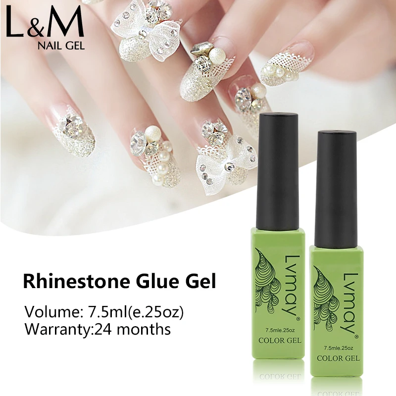 Lvmay 6 pcs UV Nail Art Glue Rhinestone Rhinestone Adhesives Gel Nail Decoration Sticky Nail Gel