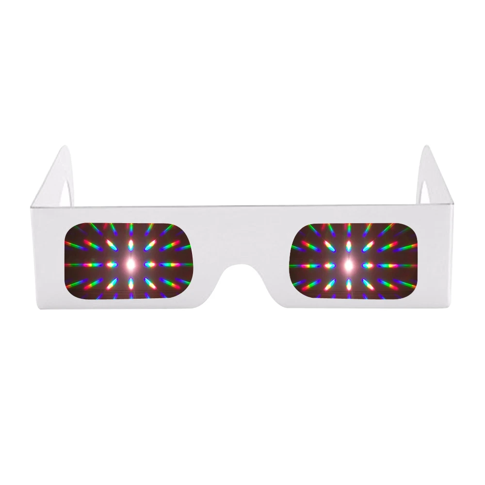 

50pcs Pack New Year Holidays 13500 Lines/Spirals Light 3D Diffraction sparklers Fireworks Rave Party Prism Funny Glasses
