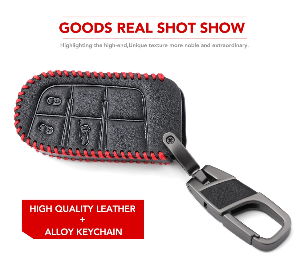 Кожаный чехол для ключей для Jeep Grand Cherokee Compass Патриот Dodge Journey Chrysler 300C автомобильный брелок для Ключи от джипа Fob Cover