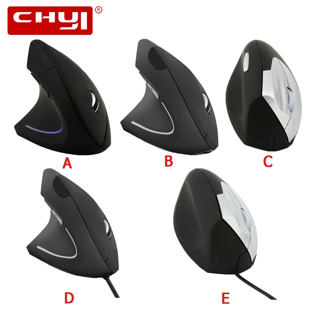 best computer mouse CHYI Ergonomic Left Hand Gamer Mouse Home Vertical Mice Healthy Wrist Healing 1600DPI USB Optical Computer Mouse For Laptop PC types of computer mouse