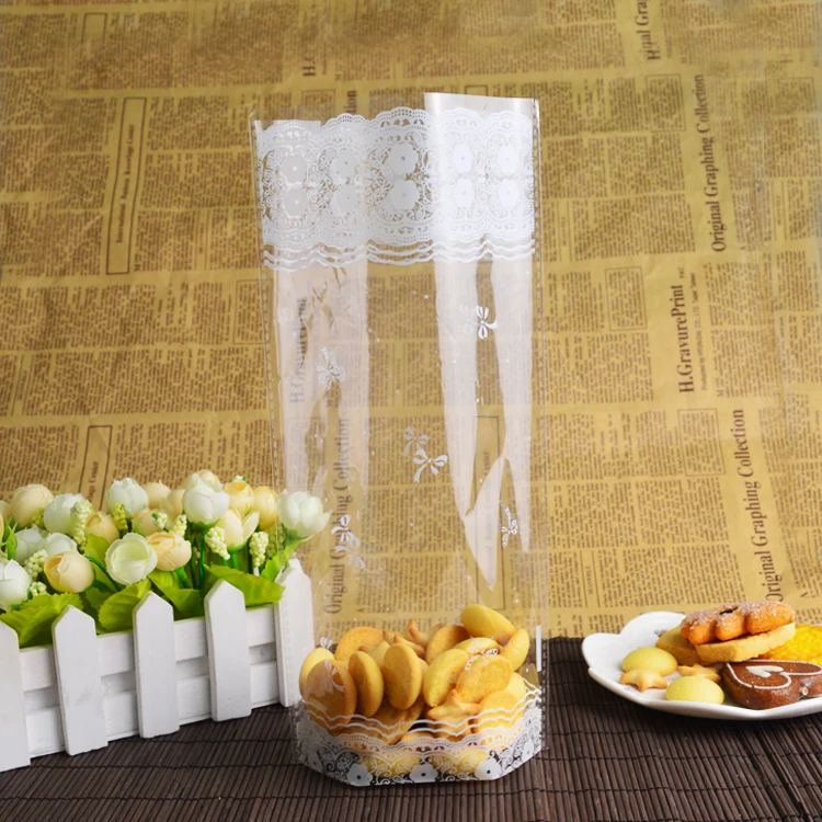 200 шт. кружевные прозрачные пакеты для упаковки печенья и выпечки 14 х27 5 х2 см|bags free