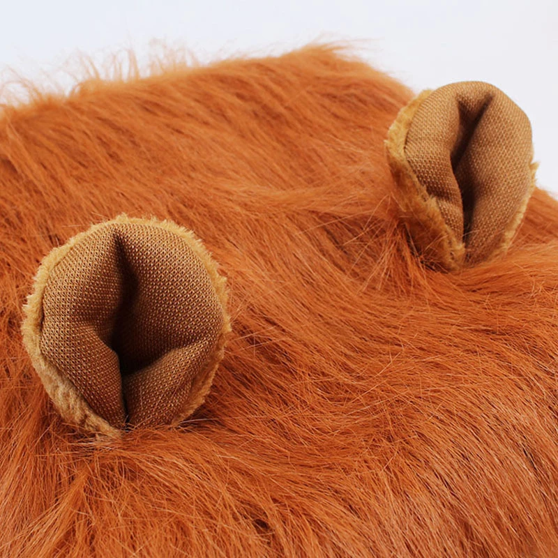 Cute Pet Cosplay Clothes Transfiguration Costume Lion Mane Winter Warm Wig Cat Large Dog Party Decoration With Ear Pet Apparel