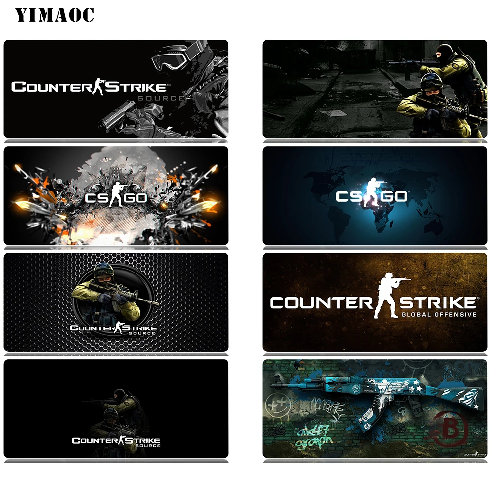 

YIMAOC CS GO Mouse Pad Computer Mousepad Anti-slip Natural Rubber Gaming Mouse Mat 30x60 cm