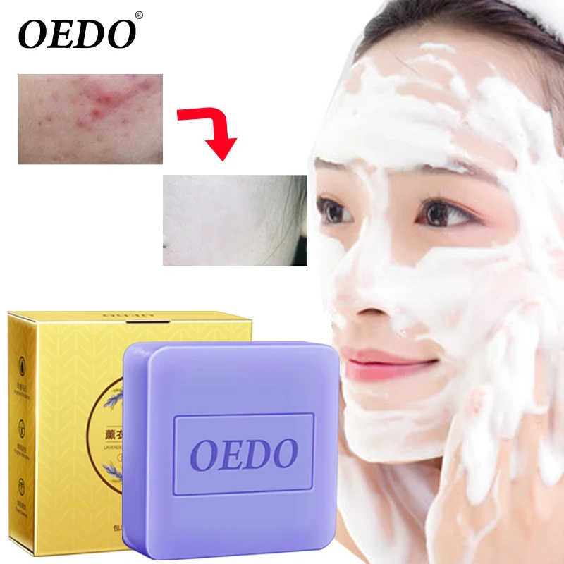 

OEDOLavender Handmade Soap Deep Whitening Moisturizing Skin Purifying Pore Brightening Skin Control Oil Facial Anti-Wrinkle Soap