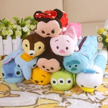 NEW 20CM Tsum Tsum Plush Pencil Case Pen Bag Plush Doll Minnie Mickey Stitch Donald Duck Dumbo Stuffed Toys for Gifts