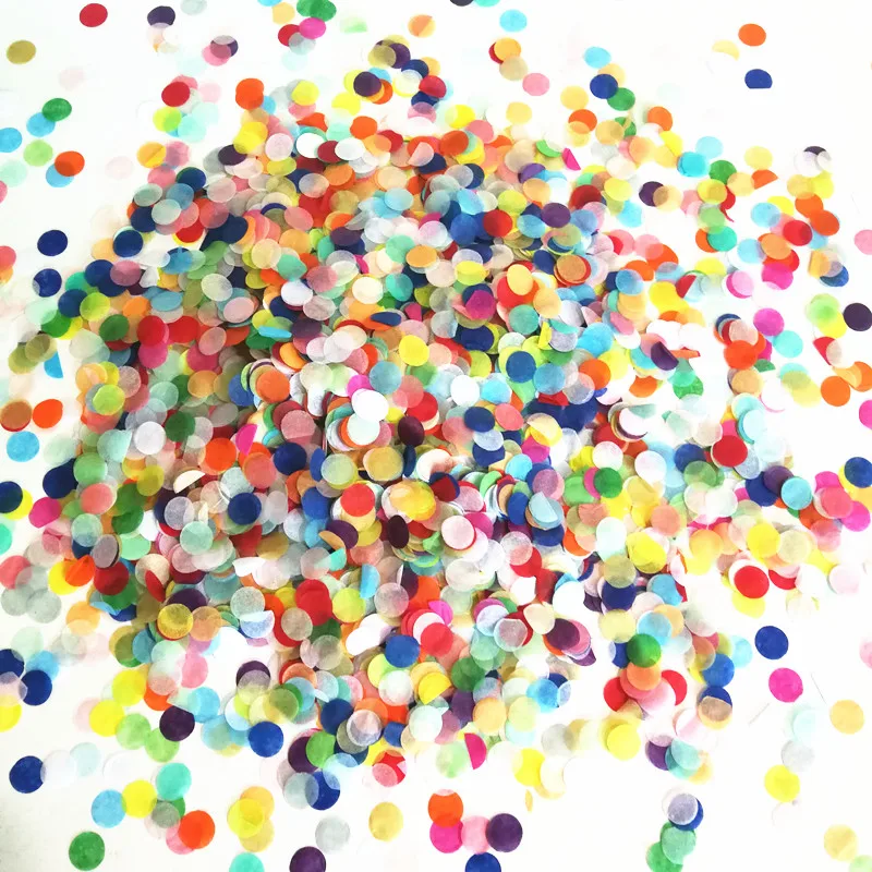 

10g mixed-color paper scraps, 1cm in diameter, light balloon filled with paper, Festival party atmosphere props