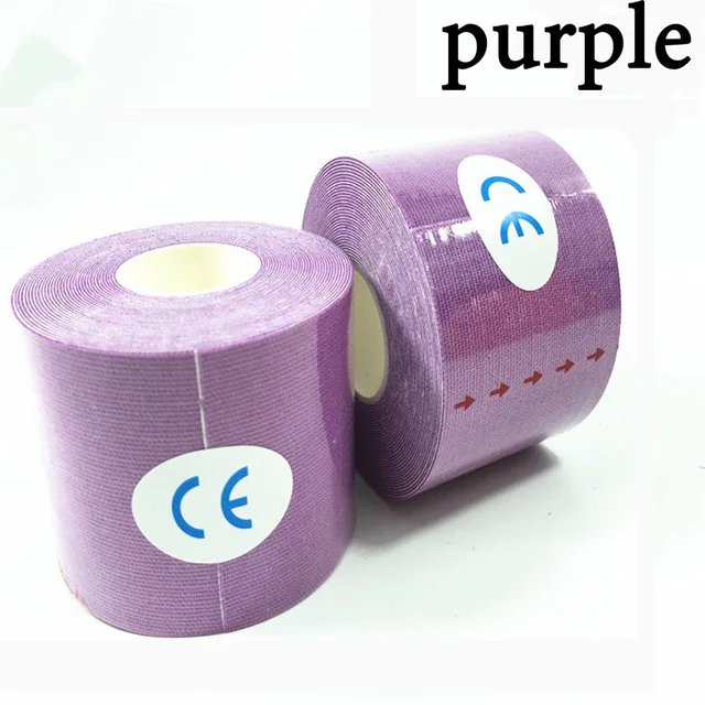 11 color Elastic Tape Muscle Bandage Athletic Recovery Kneepad Sports Safety Pain Relief Knee Pads Support Gym Fitness Bandage Purple
