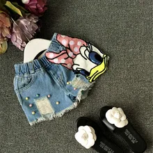 2017 Baby girls shorts jeans duck design summer children’s shorts kids denim shorts for girls pants toddler girl clothing