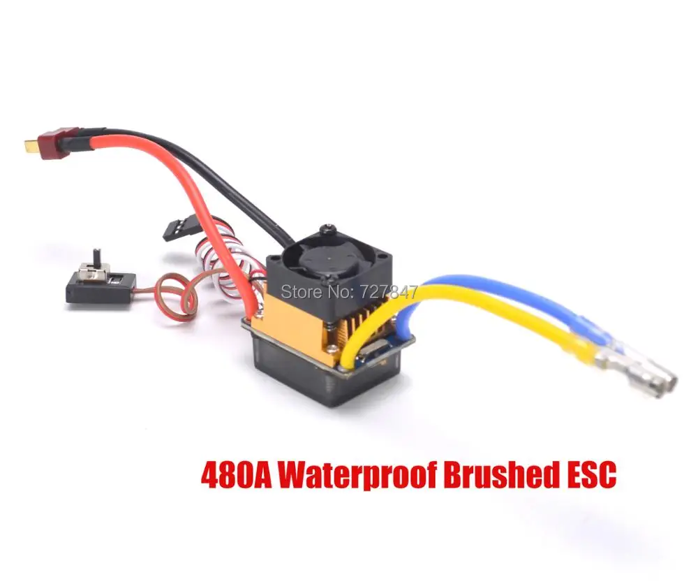 

NEW 480A Waterproof Brushed ESC Speed Controller with 5V/3A BEC for 1/10 RC Crawler SCX10 D90 Traxxas Tamiya HSP RC Car