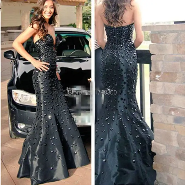 In Fashion Y Long Mermaid Whole Black Crystal Prom Dress In Fashion Y Long Mermaid Whole Black Crystal Prom Dress Glamorous Satin Evening Gown Party Dresses