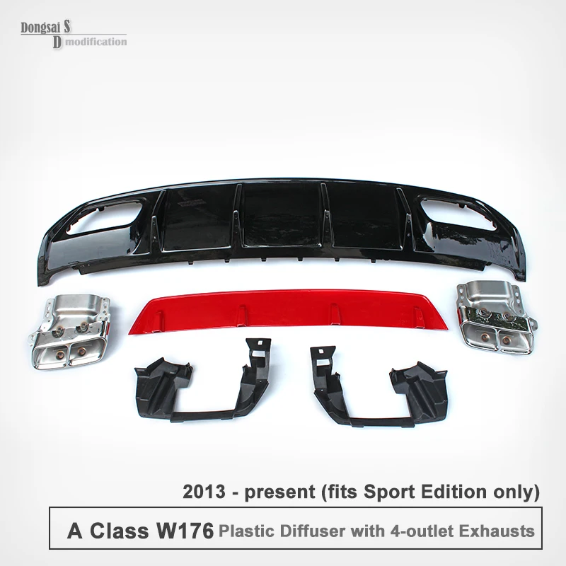 Mercedes A Class W176 A45 Look ABS Diffuser & Stainless