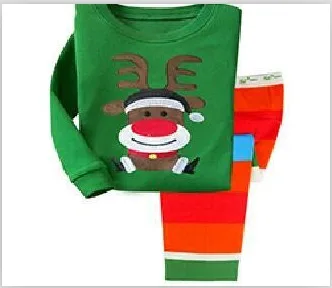 Рождественские детские пижамные комплекты высококачественные рождественские пижамы одежда для маленьких мальчиков и девочек от 2 до 7 лет комплекты детской одежды с оленем jhkui056