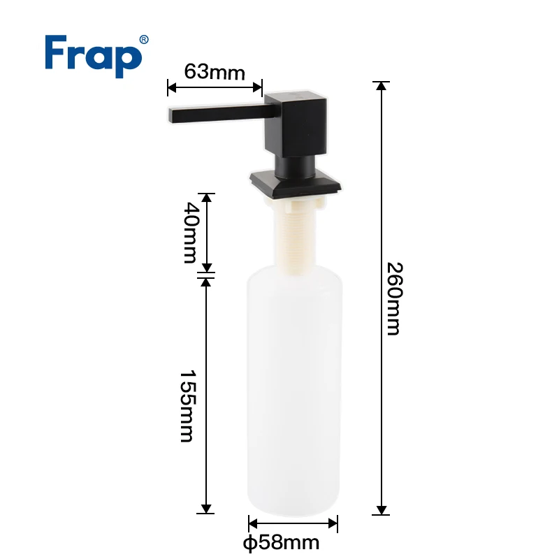 Goede FRAP Zeepdispenser Zwart Rvs Badrandcombinaties Keuken Zeep Dispensers Vierkante Teller top Dispenser Y35030