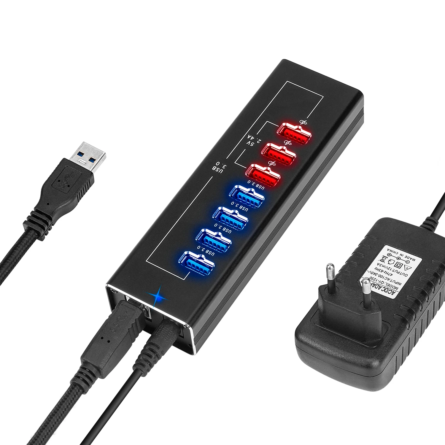 

High Speed USB 3.0 Hub Multi Splitter USB-C/USB 3.0 Cable Fast Charger EU US Power Adapter for Laptop Macbook iOS PC Type C Hub
