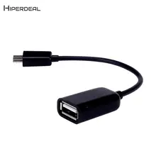 HIPERDEAL маленький адаптер Micro USB к USB 2,0 хост OTG Кабель-адаптер Черный цвет Удлинительный кабель BAY09