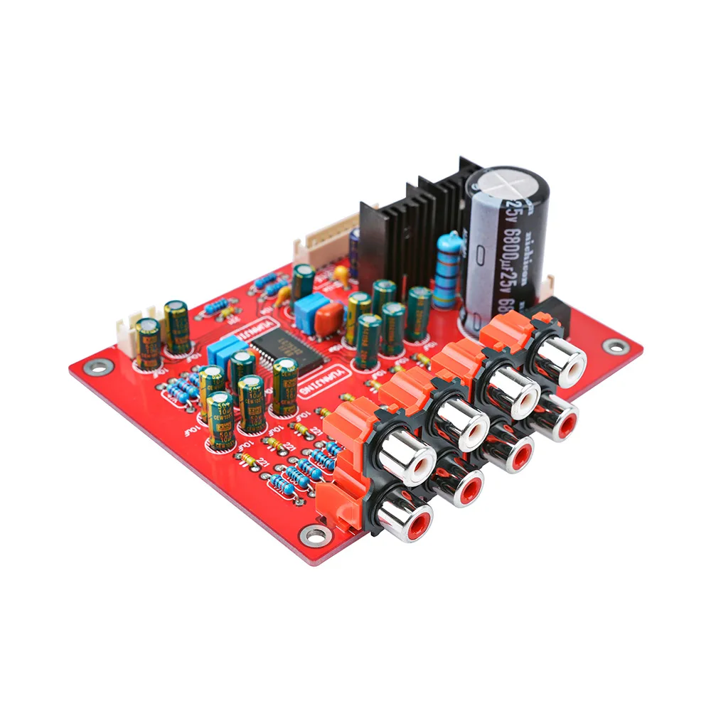 AIYIMA LC75342 Remote Preamplifier Tone Board LCD Display 4 Way Audio Input Treble Bass Volume Tone Control for Amplifier Diy