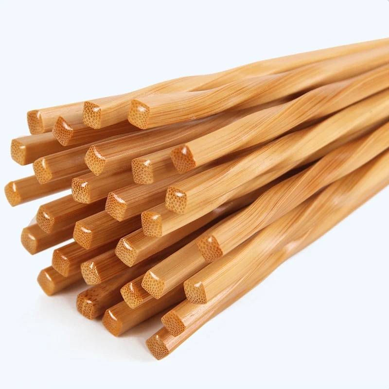 Reusable Chopsticks Handmade Natural Bamboo Wood Chinese Tableware Chop Stick 
