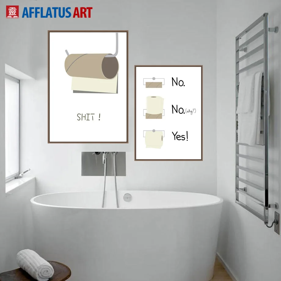 Funny Toilet Paper Nordic Minimalism Posters Prints Wall Art Canvas