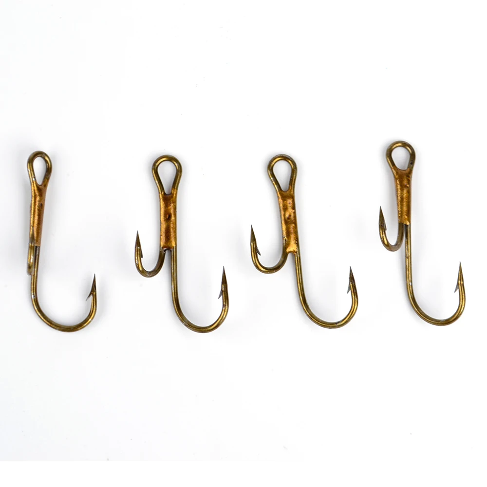 FISH KING High Carbon Steel fishing hook 20Pcs/lot 1# 2# 4# 6# 8# soft bait Double Gold Barbed Hook fishing Tackle accessories
