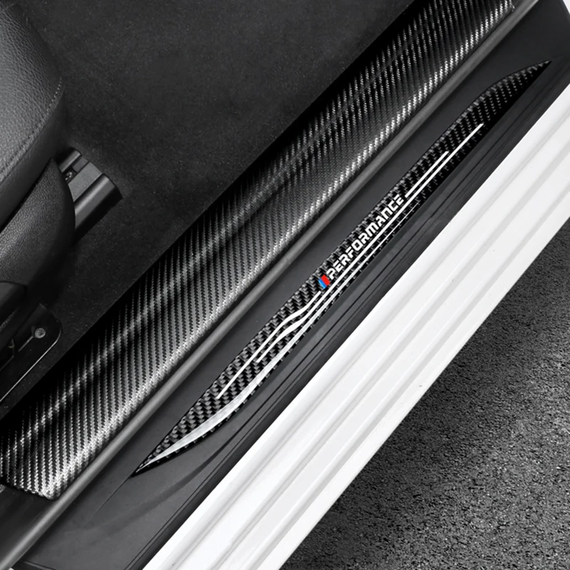 SRXTZM 4 шт., аксессуары для BMW F10 2011-, защита от потертостей дверных порогов, защитные наклейки из углеродного волокна