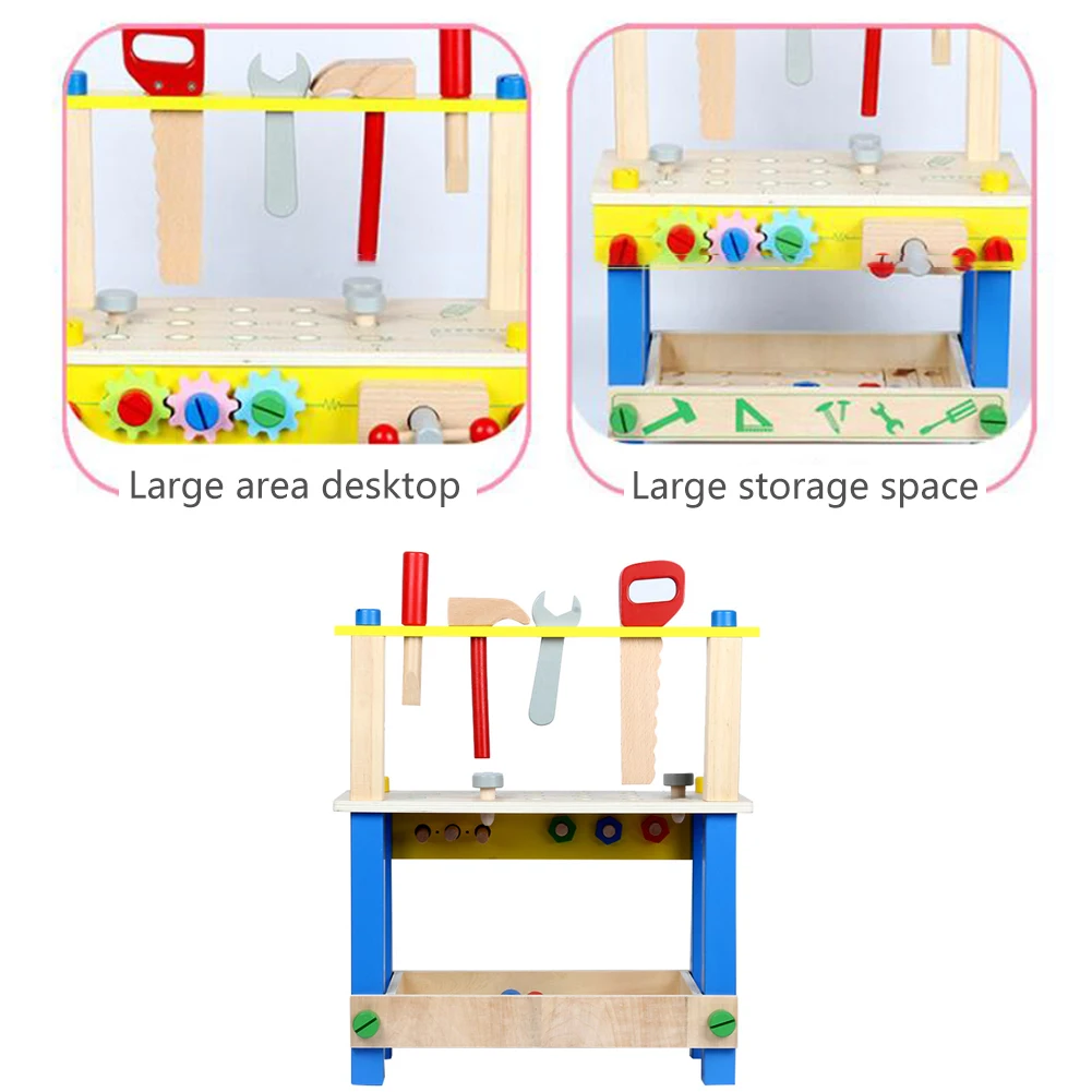 Прочный Деревянный проект верстак играть гайка Строительный набор красочные Интерактивные Интеллектуальные DIY игрушки раннее образование для мальчиков и девочек