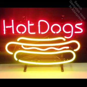 

17"x14" Hot Dogs Neon Sign Handmade Real Glass Tube Quality Guarantee Handcraft neon lights vintage Lamps neon open sign bar