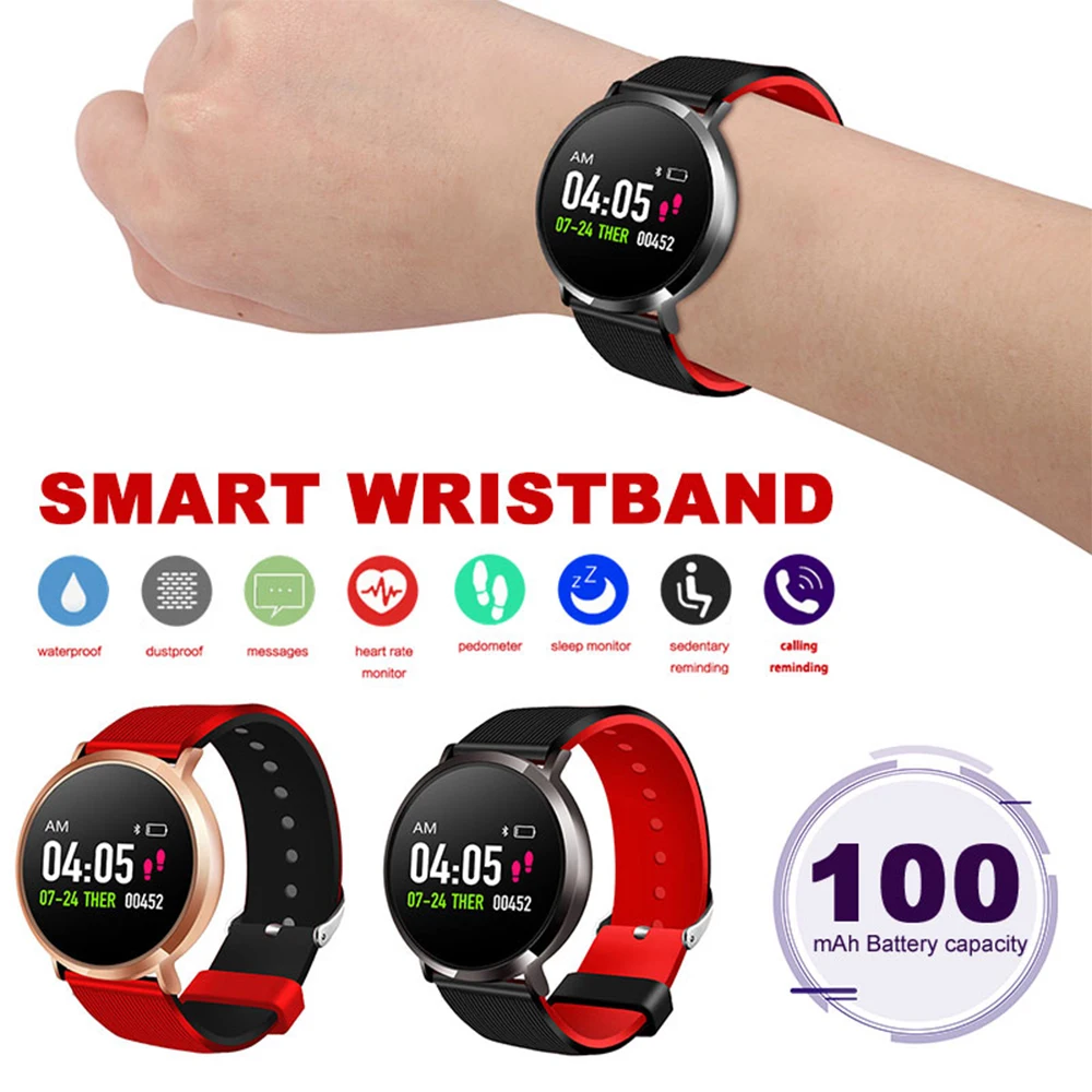 

Bluetooth Smart Bracelet Color Screen Heart Rate Blood Pressure Monitor Band SmartBracelet Fitness Tracker Smart Bracelet