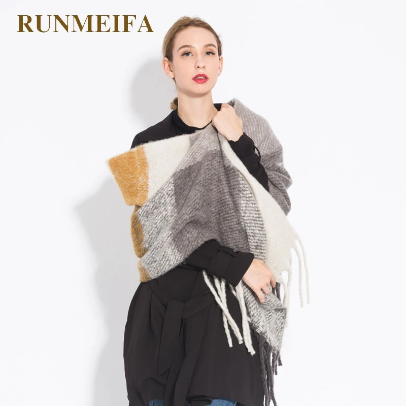 RUNMEIFA зимний шарф для женщин шаль теплые шарфы пашмины платки женский роскошный