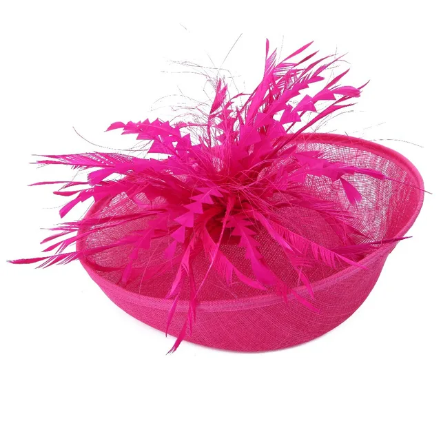 Las Large Hot Pink Feather Sinamay Hats Women Hair Accessories Las Large Hot Pink Feather Sinamay Hats Women Hair Accessories Fancy Fascinators For Wedding Party And