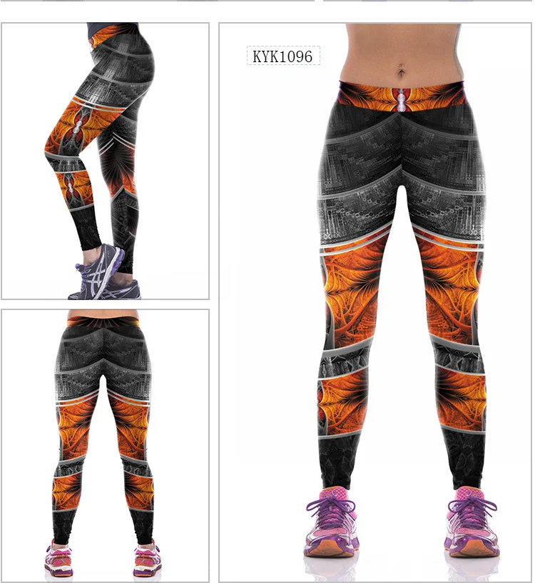 Новинка 7 моделей Для женщин 3D ПРИНТ леггинсы брюки для йоги высокоэластичные спортивные спортзал фитнес бег брюки - Цвет: F