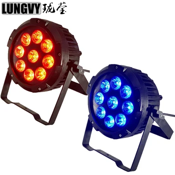 

Free Shipping 2pcs/Lot IP65 Waterproof 9X18W 6in1 Led Battery Uplight Wireless Led Uplighting DMX512 Led Par Light