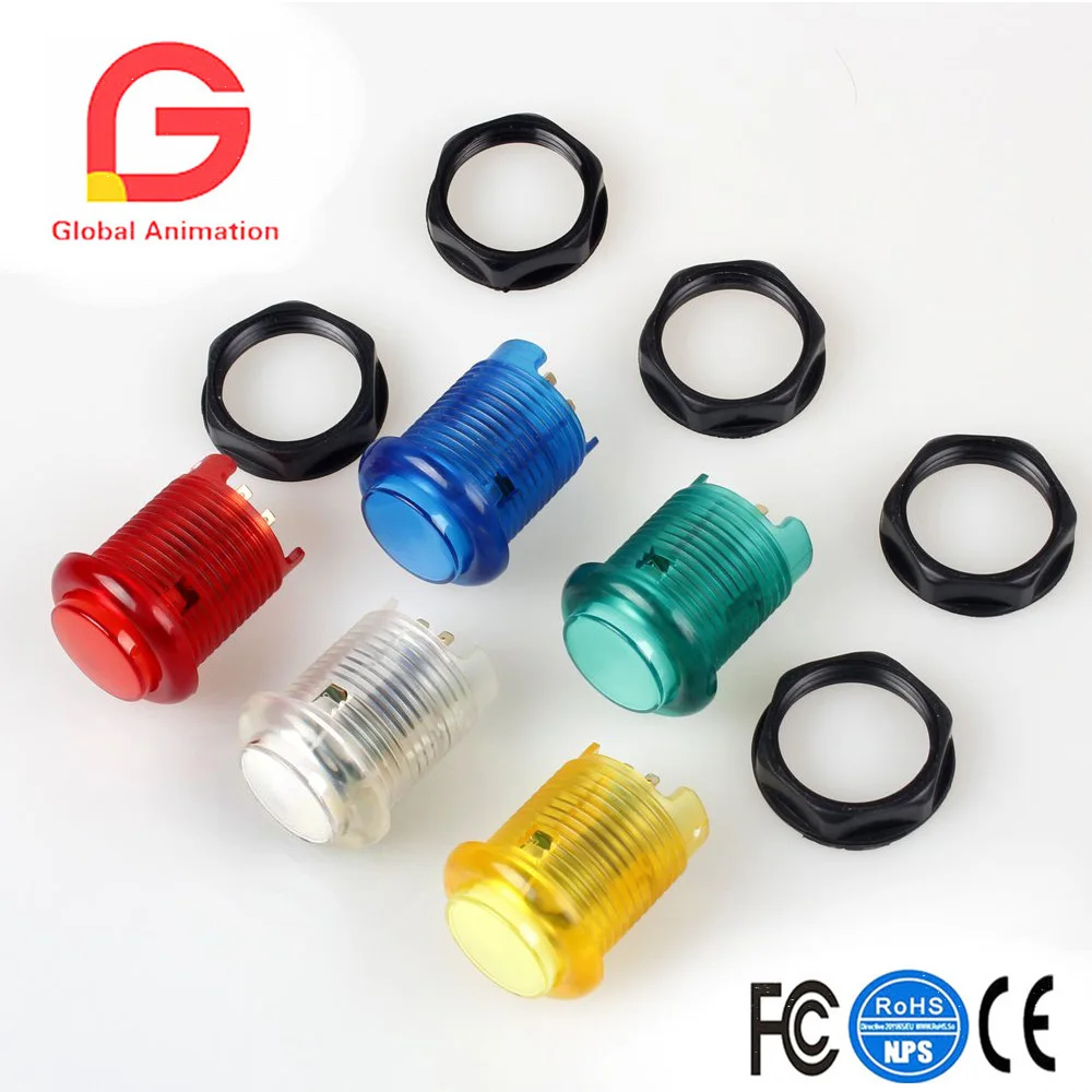 Arcade DIY Kit Parts USB Controller To PC 8 Ways Stick Control+LED Light Push Buttons For Video Game Consoles Mame Raspberry Pi