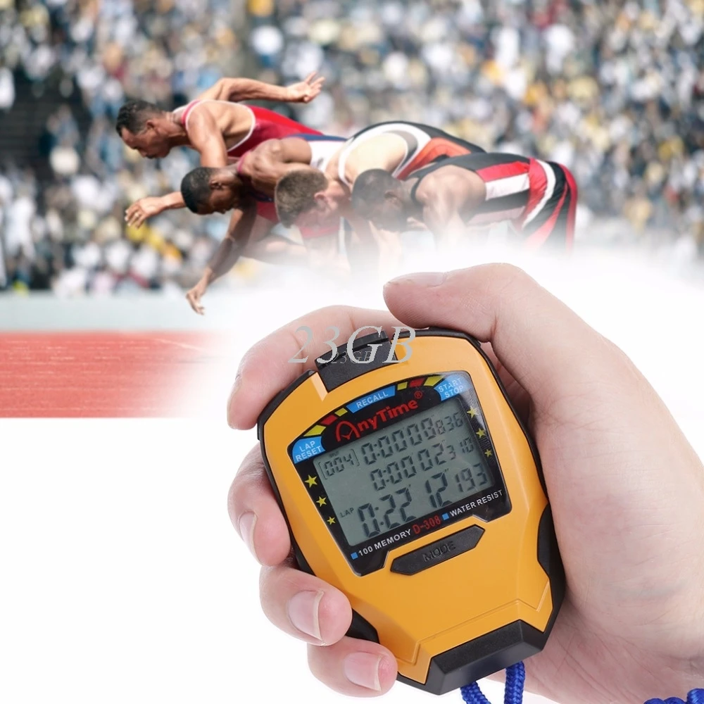 

2017 NEW Digital Sport Counter Timer Professional Athletic Stopwatch 3 Row100 Lap 1/1000s MAY02_20