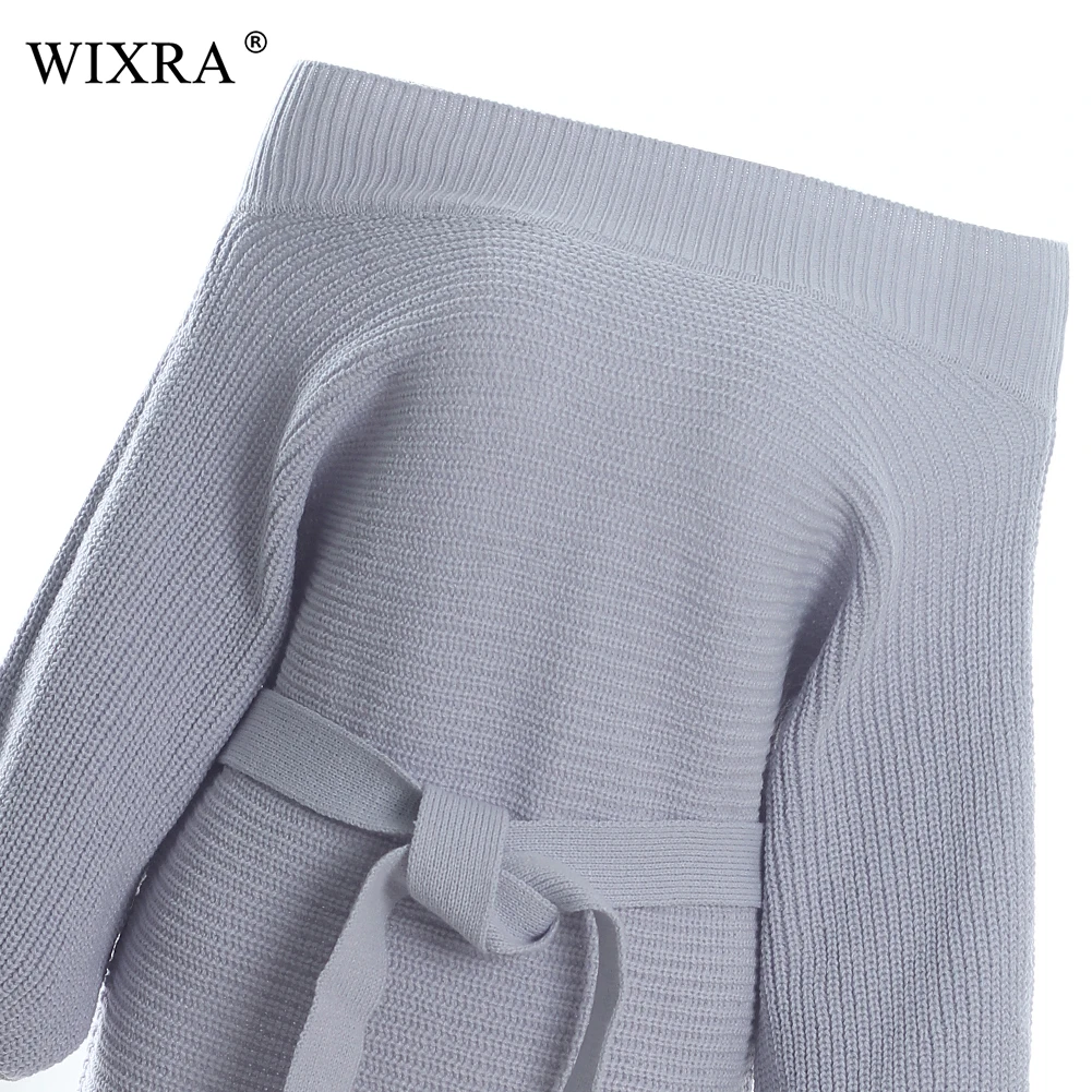 Wixra осень 2018 хит новый свитер короткое платье сексуальное с вырезом лодочкой