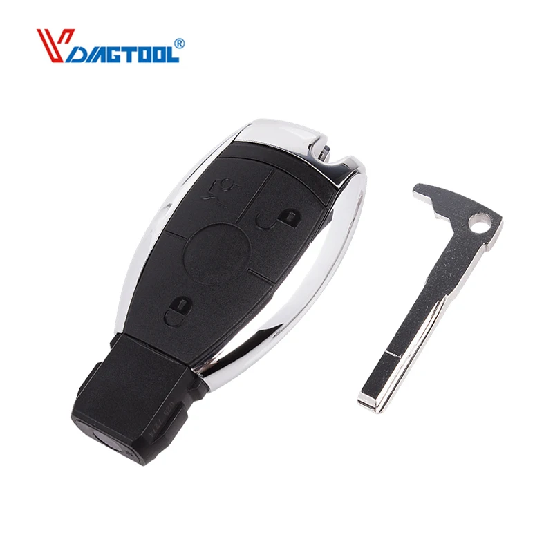 

VDIAGTOOL 3 Buttons Remote Car Key Shell Replacement Key Fob Case For Mercedes Benz year 2000+ NEC&BGA Control DY153 With Blade