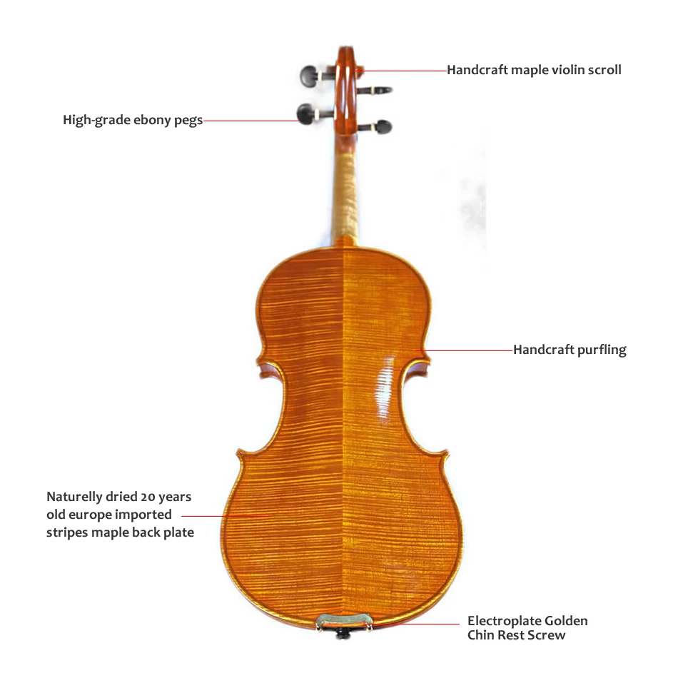 Известный мастер ручной скрипки Европа Полосатый клен индивидуальные античный Профессиональный Violino tongling бренд