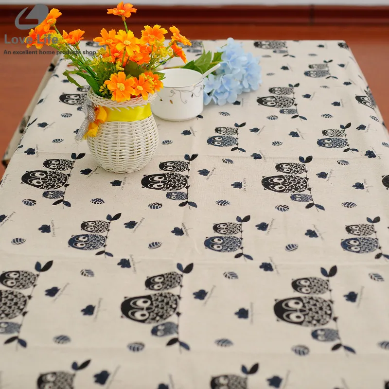 Online Get Disposable Lace Table Cloth Aliexpress 2016 Cotton Linen Lace Tablecloth Owl Pattern Table Cloths Manteles Cloth Dining
