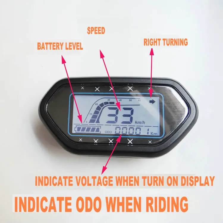 48V60V72V цифровой преобразователь ЖК-дисплея с экранирующая Крышка для электрический скутер велосипед трехколесный мотоцикл горный велосипед ATV Спидометр Одометр