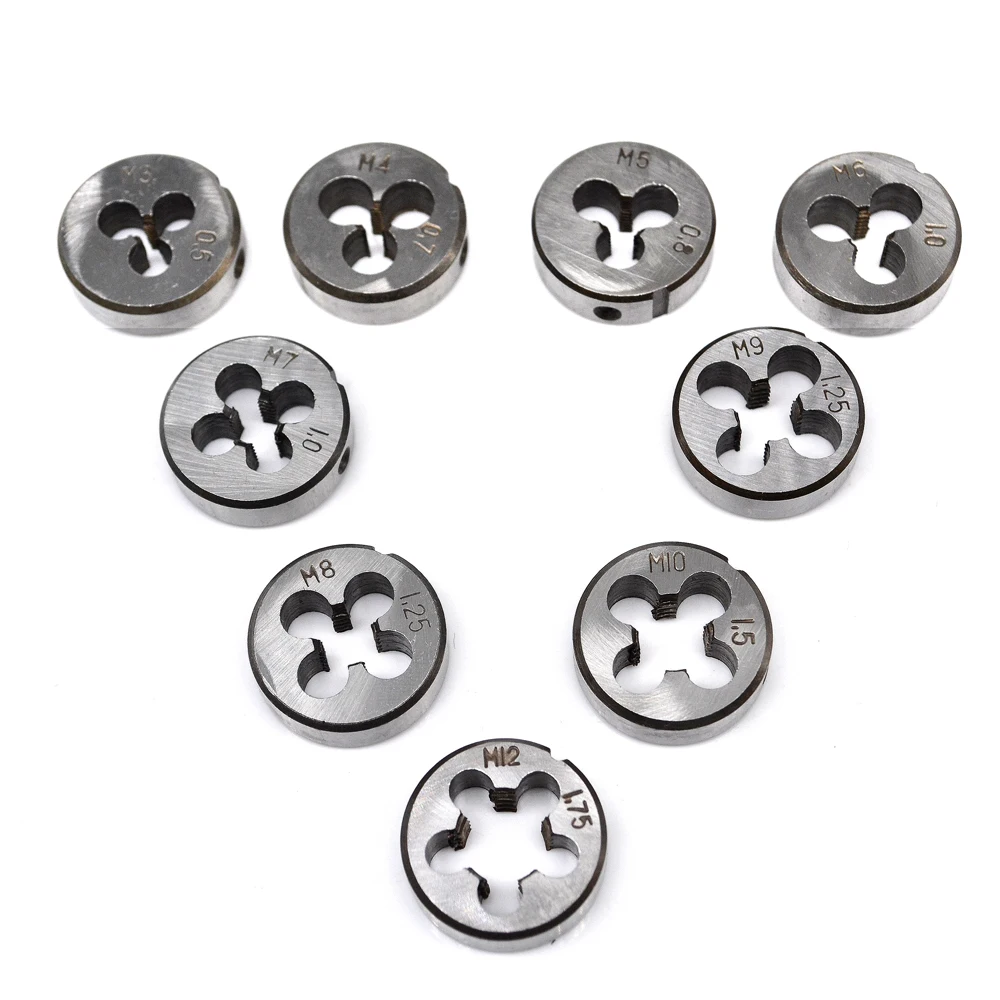 

9 sets of metric circular die set M3 M4 M5 M6 M7 M8 M9 M10 M12 wrench Hss Circular Die Die for screw tap suits