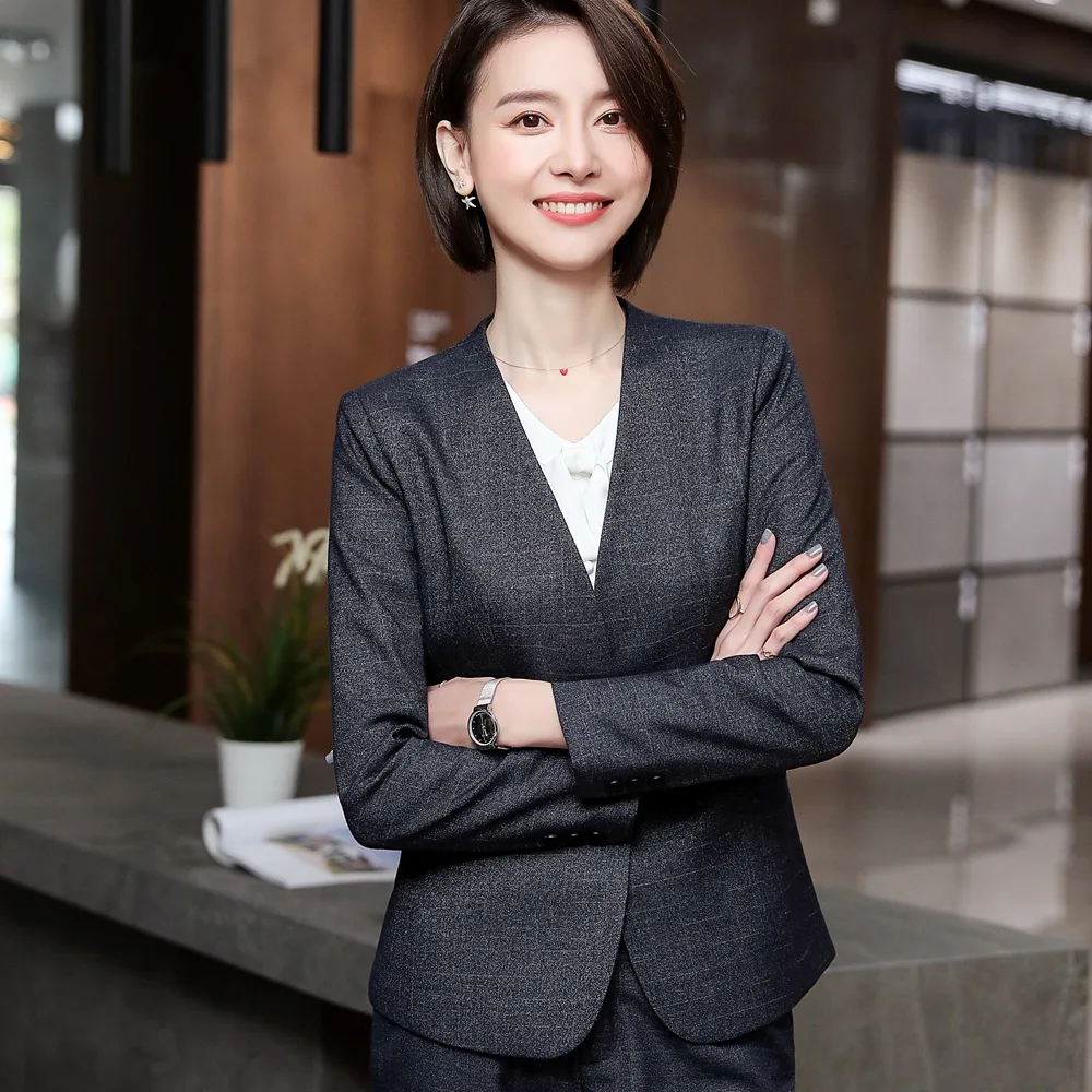 Office Lady Suit Set Skirt Suit with Pockets Elegant V Neck Blazer+Skirt 2 Pieces Formal Career Interviewee Skirt Suits ow0521 - 4.00002E+12 Office Lady Suit Set Skirt Suit with Pockets Elegant V Neck Blazer+Skirt 2 Pieces Formal Career Interviewee Skirt Suits ow0521 - 4.00002E+12