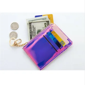 

Women PU Leather Coin Purses New Soild Color Fashionable Bright Money Wallet Ladies' Light Folding Coin Card Holder Hot Selling